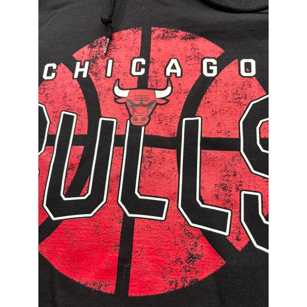 NBA Chicago Bulls Mens XL Black Graphic Pullover Hoodie NWT CSA - Picture 2 of 5